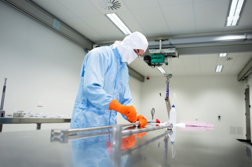 Man in cleanroom