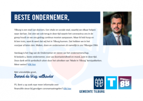 Gemeente Tilburg heeft digitale boodschap voor hun ondernemers