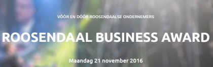 Uitreiking ondernemersprijs Roosendaal op 21 november 2016