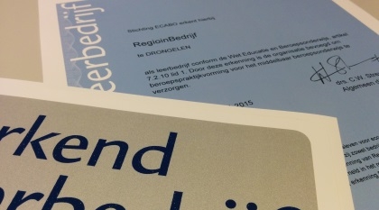 RegioinBedrijf erkend als leerbedrijf