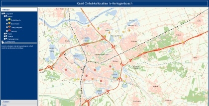 Ontwikkellocaties 's-Hertogenbosch te zien op nieuwe kaart